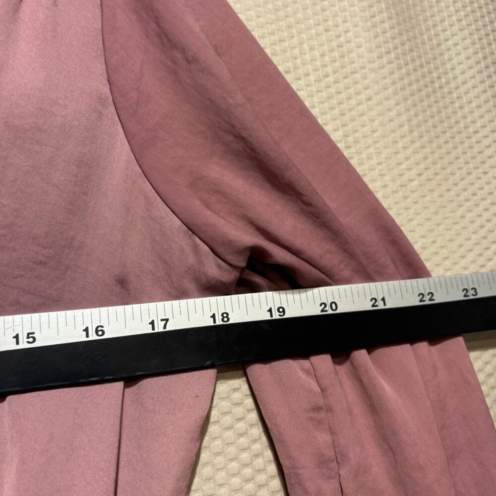 American Eagle Mauve Long Sleeve Dress Elastic Waist V-Neck Size Small - Picture 9 of 11